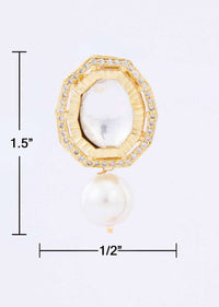 Kundan studded cluster earring with pearl drop only on Kalki