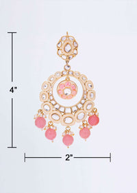 Kundan studded cream chandbali earring only on kalki