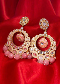 Kundan studded cream chandbali earring only on kalki