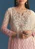 Lavender Chinon Ombre Kurta Palazzo Suit With Sequins Thread Work
