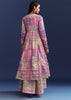 Lavender Floral Gotta Lace Kurta With Angrakha Jacket
