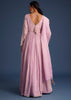 Lavender Tissue Embroidered Anarkali With Organza Dupatta