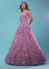 Lavender Purple Gown With Floral Sequins Embroidery