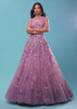 Lavender Purple Gown With Floral Sequins Embroidery