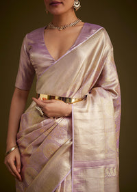 Lavender Kanjivaram Silk Saree