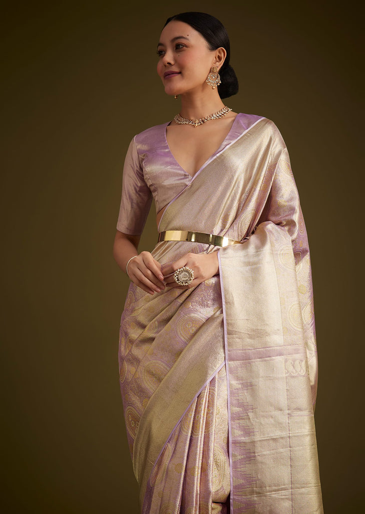 Lavender Kanjivaram Silk Saree