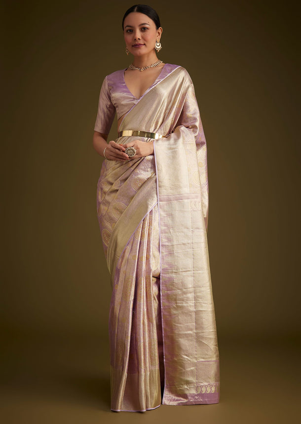 Lavender Kanjivaram Silk Saree