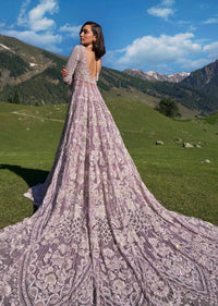 Lavender Mist Bridal Lehenga Set With Hand Work