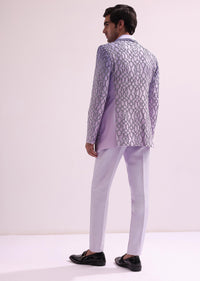 Lavender Ombre Shimmer Double Lapel Tuxedo With Shirt And Pants