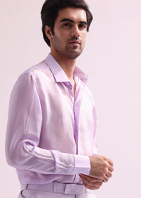 Lavender Ombre Shimmer Double Lapel Tuxedo With Shirt And Pants