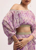 Lavender Printed Chiffon Crop Top And Palazzo