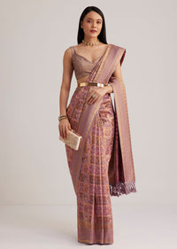 Lavender Silk Saree With Intricate Woven Motifs