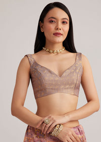 Lavender Silk Saree With Intricate Woven Motifs