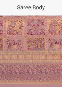 Lavender Silk Saree With Intricate Woven Motifs