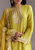 Lemon Green Printed Palazzo Set With Mirror Work