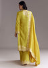 Lemon Green Printed Palazzo Set With Mirror Work