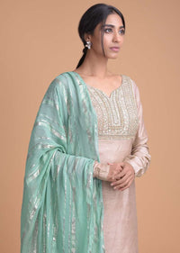 Lemonade Pink Straight Cut Suit With Geometric And Floral Embroidery  Online - Kalki Fashion