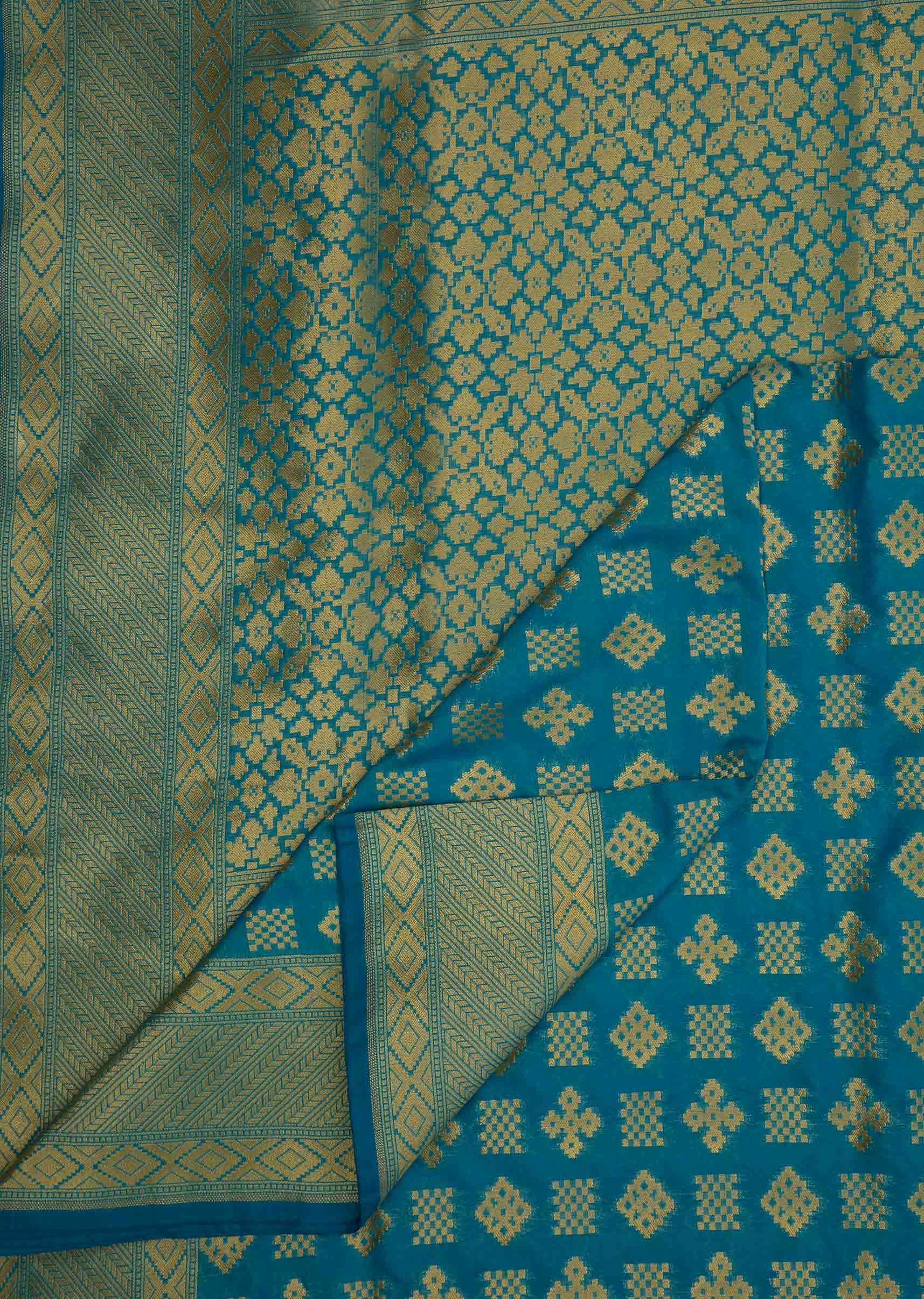 Light Blue chanderi silk saree weaved saree