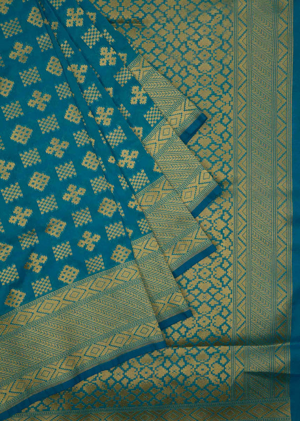 Light Blue chanderi silk saree weaved saree