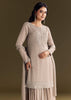 Light Brown Kurta Set With Sequins Palazzo And Dupatta