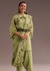 Light Green Zardosi Kurta With Embroidered Dupatta Belt