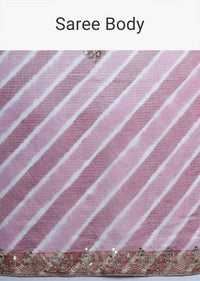 Light Purple Saree With Shibori Print And Gotta Patti Embroidered Floral Buttis And Border Online - Kalki Fashion