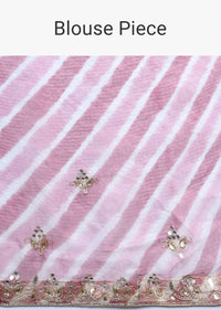Light Purple Saree With Shibori Print And Gotta Patti Embroidered Floral Buttis And Border Online - Kalki Fashion