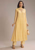 Light Yellow Chinon Anarkali Suit With Cutdana And Sequins Work