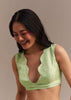 Light Green Chikankari Georgette Saree With Stone Embellishments