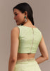 Light Green Chikankari Georgette Saree With Stone Embellishments