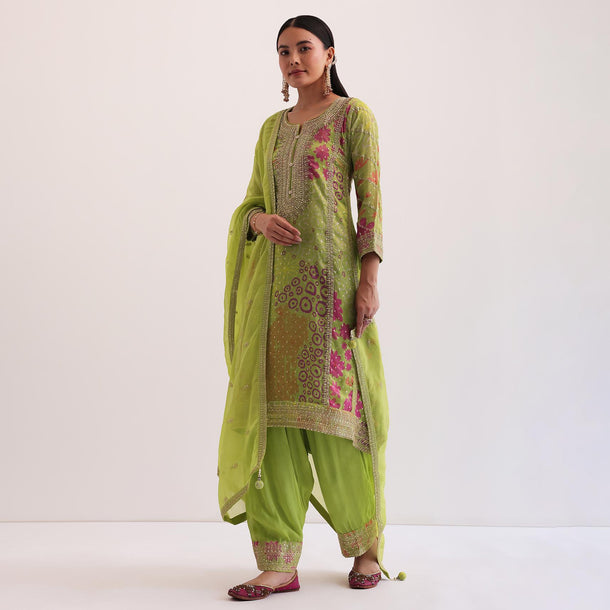 Light Green Embroidered Patiala Set