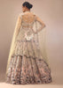 Light Pink Lehenga Choli With Multi Colored 3D Embroidered Kalis In Floral And Scallop Motifs