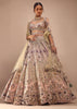 Light Pink Lehenga Choli With Multi Colored 3D Embroidered Kalis In Floral And Scallop Motifs