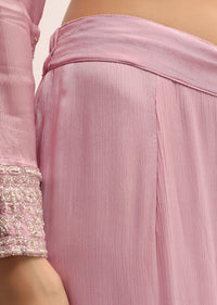 Light Pink Chiffon Kurta Sharara Set