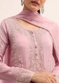 Light Pink Chiffon Kurta Sharara Set