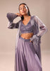 Light Purple Palazzo With Embroidered Blouse And Jacket