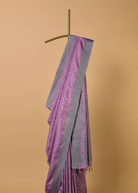 Wine South Resham Silk Saree With Woven Work And Unstitched Blouse Fabric