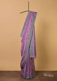 Wine South Resham Silk Saree With Woven Work And Unstitched Blouse Fabric