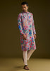 Lilac Floral Printed Silk Kurta Set