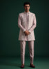 Lilac Cotton Silk Sherwani Kurta Set With Hand Work