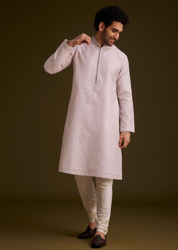 Lilac Embroidered Kurta Set