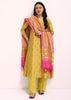 Lime Green Block Printed Chanderi Kurta Palazzo Set