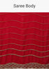 Lipstick Red Georgette Saree Adorned With Golden Zardozi Embroidery & Detailing, And Cut Dana Fringes