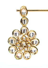 Long drop traditional kundan earring in floral shape only on Kalki
