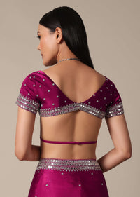 Luxe Wine Saree With Stone Embellishments