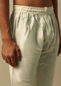 Luxurious White Raw Silk Sherwani