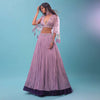 Ombre Lehenga And Crop Top In Moti Cut An Dana Embroidery, Cape Jacket In Tassels Fringes At The Border