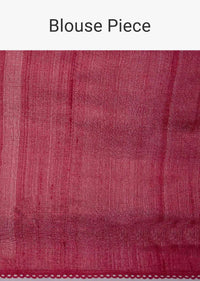 Magenta and dark pink shaded tussar silk saree only on kalki