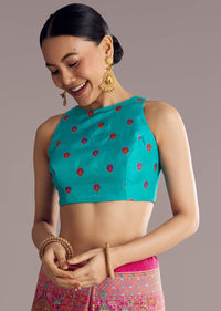 Magenta Dola Silk Saree With Traditional Prints