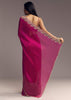 Magenta Organza Saree With Cut Dana And Sequin Embroidery